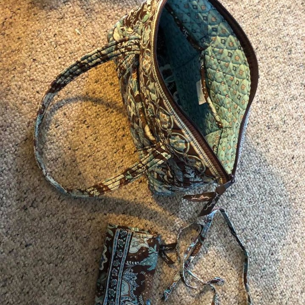 Vera Bradley paisley shoulder bag & trifold wallet